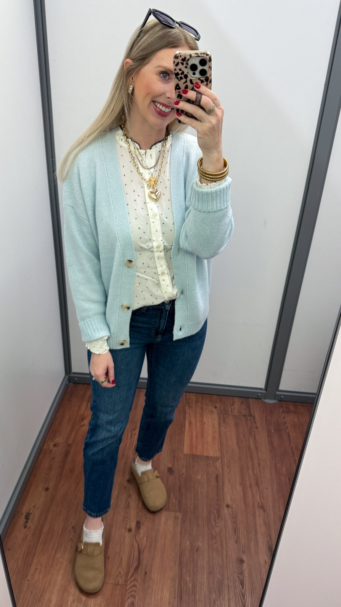 Walmart outfit! Blue cardigan + ruffle neck blouse 

#LTKWorkwear #LTKootd