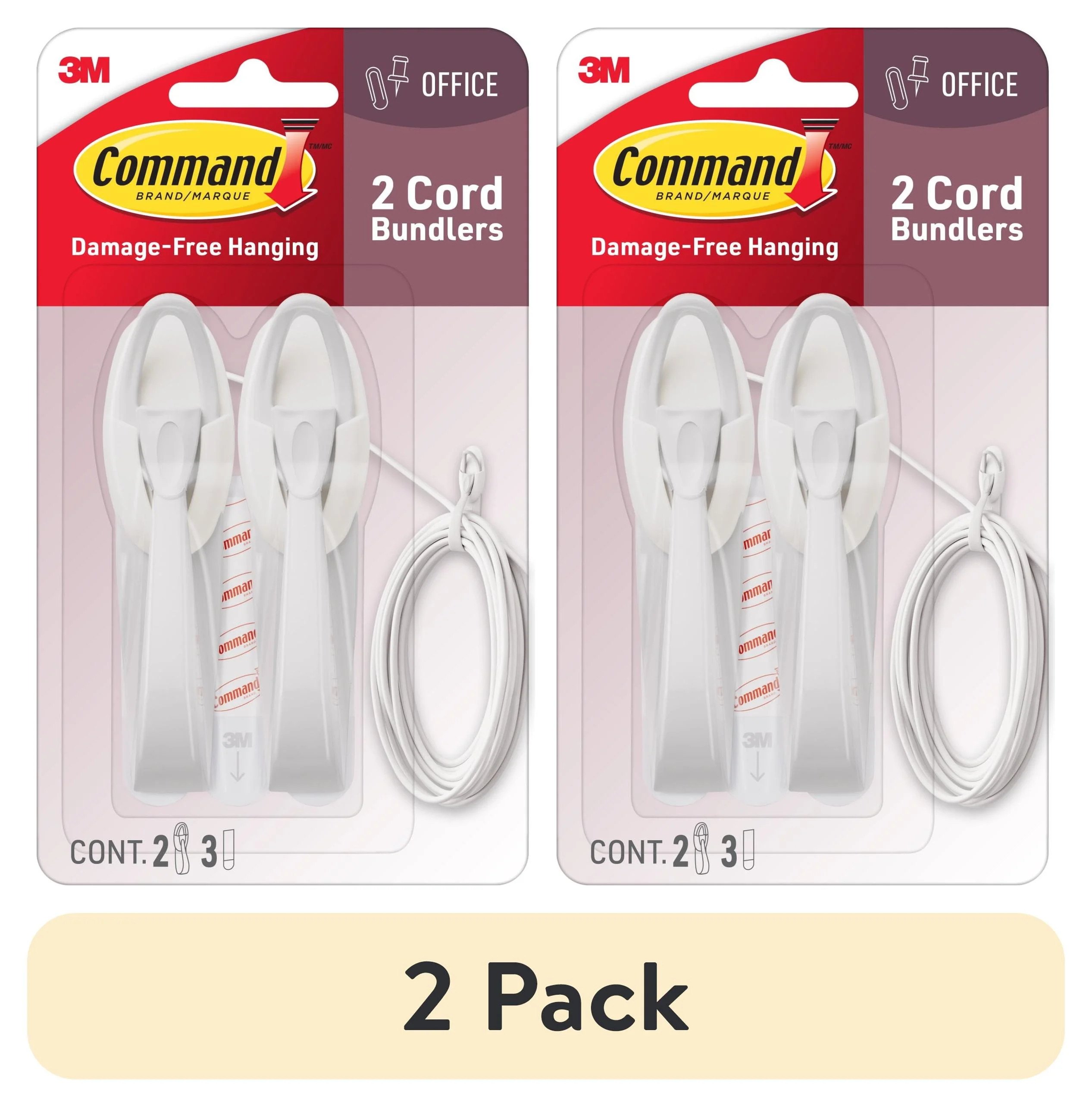 (2 pack) Command Cord Bundlers, 2 Bundler, 3 Strip | Walmart (US)
