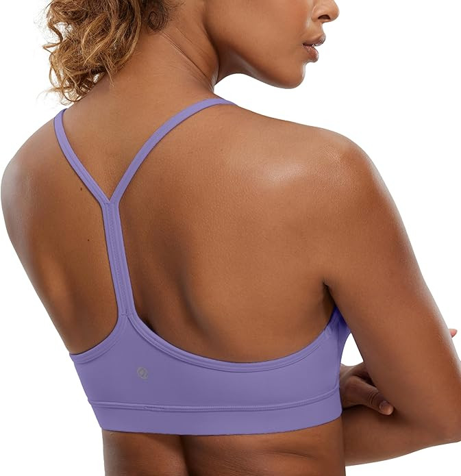 CRZ YOGA Butterluxe Womens Y Back Sports Bra - Padded Racerback Low Impact Spaghetti Thin Strap W... | Amazon (US)