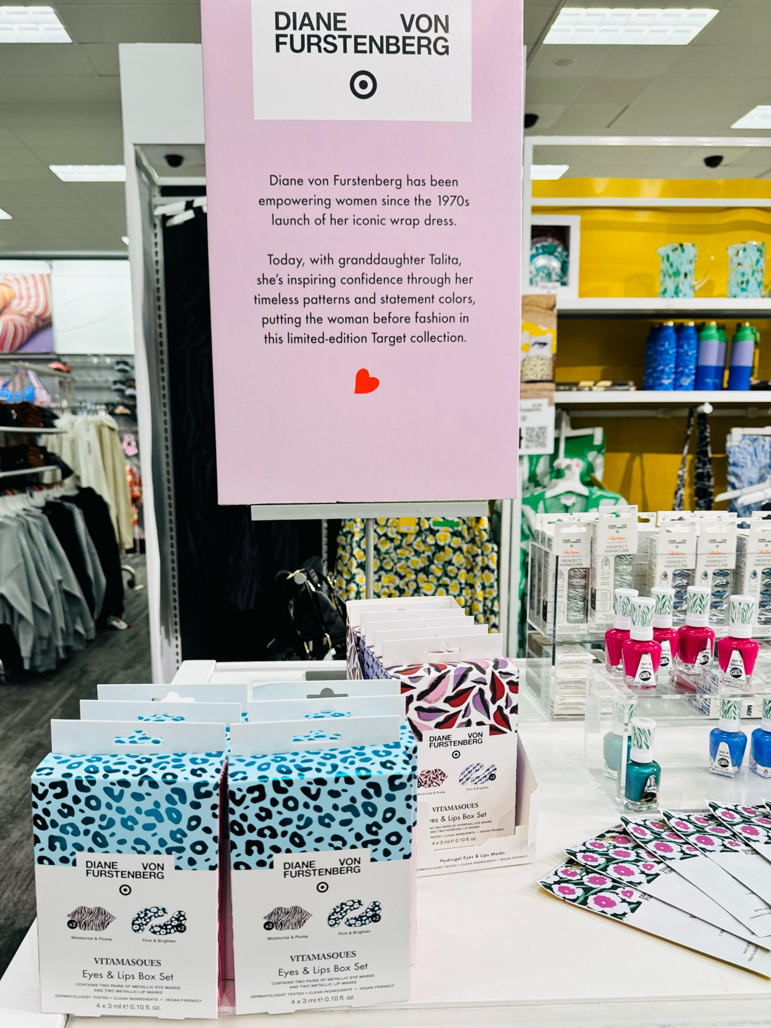 DVF for Target x Vitamasques
Masks 

DVF for Target x Sally Hansen Miracle Gel Nail Polish

DVF for Target x Sally Hansen Salon
Effects Perfect Manicure



Target beauty, nails, facial mask, eye mask, lip mask, spring nails


#LTKfindsunder50 #LTKfindsunder100 #LTKbeauty