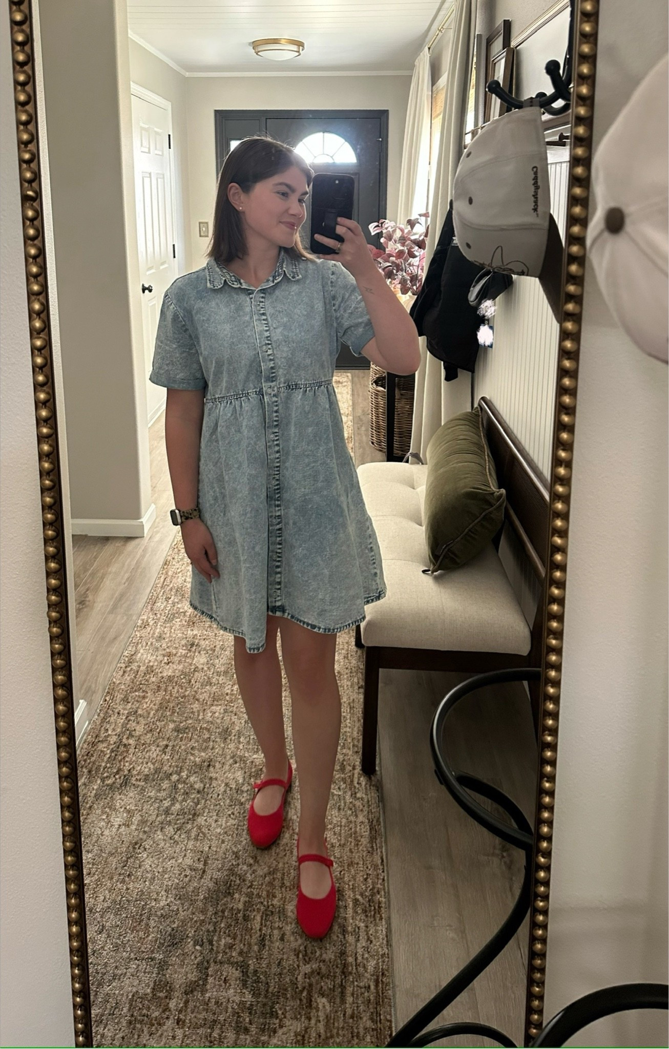 Back to school look! Short sleeve denim dress and my favorite red mary Jane Rothy’s for a fun pop of color! Love a dress that can transition from summer to fall 

Teacher outfit Inspo, petite fashion, affordable fashion

#LTKSeasonal #LTKPetite #LTKootd