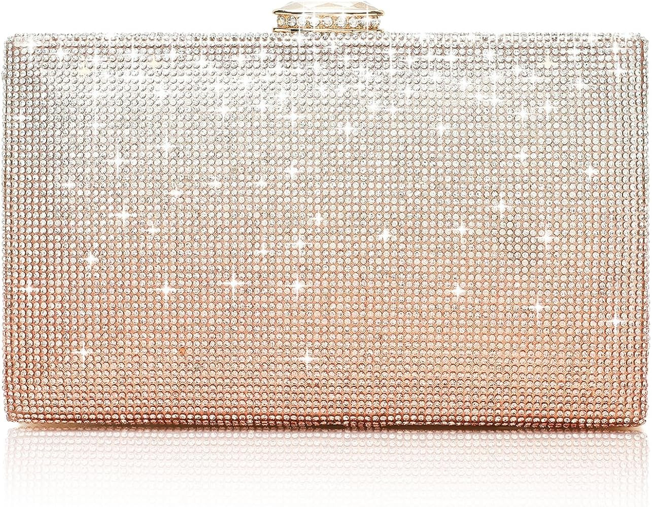 CARIEDO Women's Rhinestones Evening Handbag Crystal Clutch Bridal Purse for Wedding Prom Night Ou... | Amazon (US)