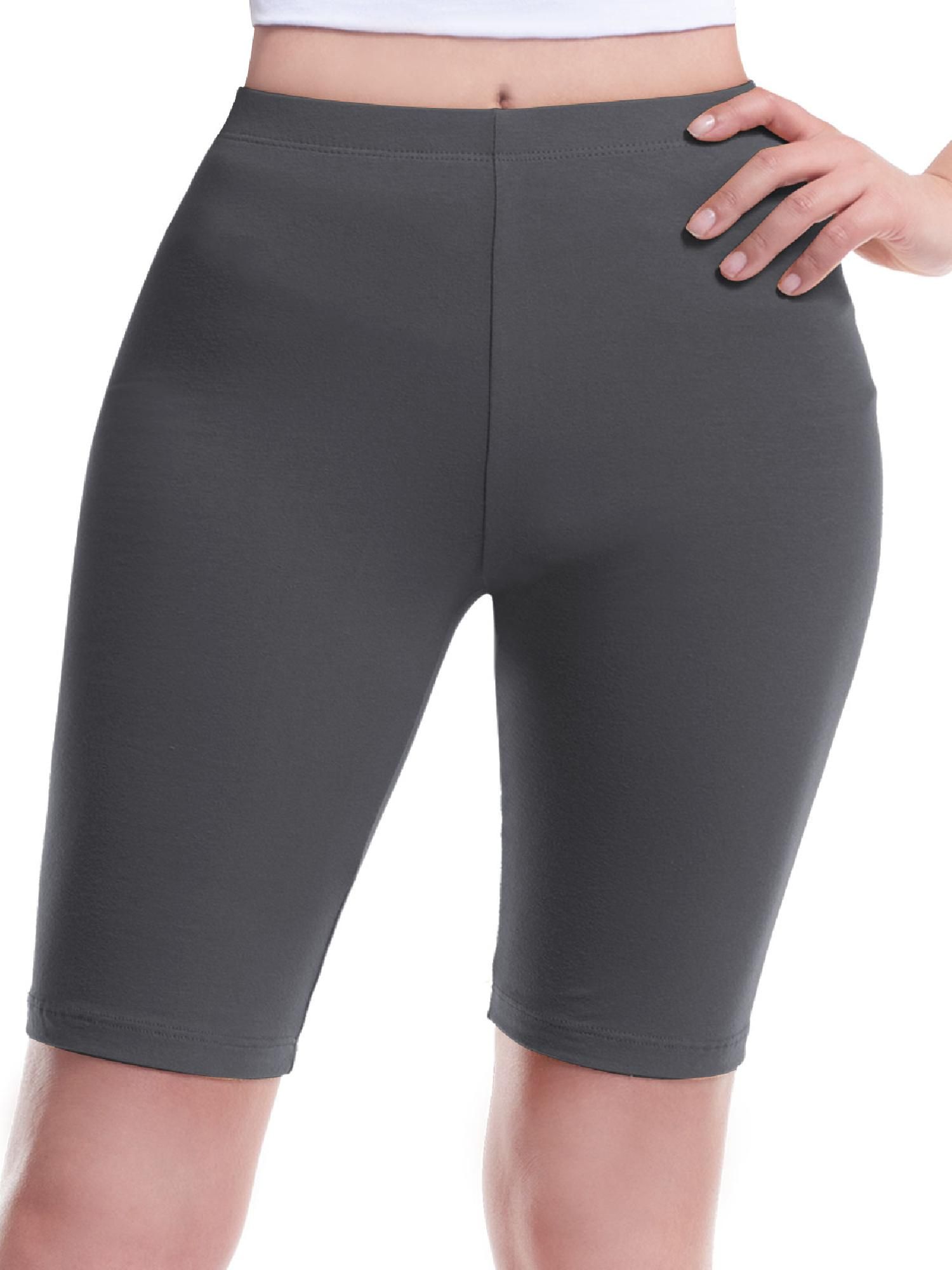 Made by Olivia Women's Basic Solid Cotton Active Yoga Biker Shorts | Walmart (US)