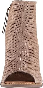 TOMS Women's Majorca Peep Toe Mid Calf Boot, Stucco Suede Perforated, 12 Medium US | Amazon (US)