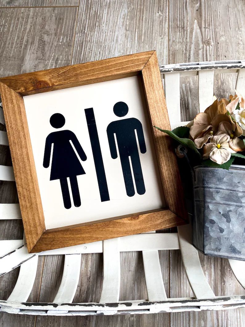 Bathroom Sign | men women bathroom sign | humor bathroom sign | wood bathroom sign | guest bathro... | Etsy (US)