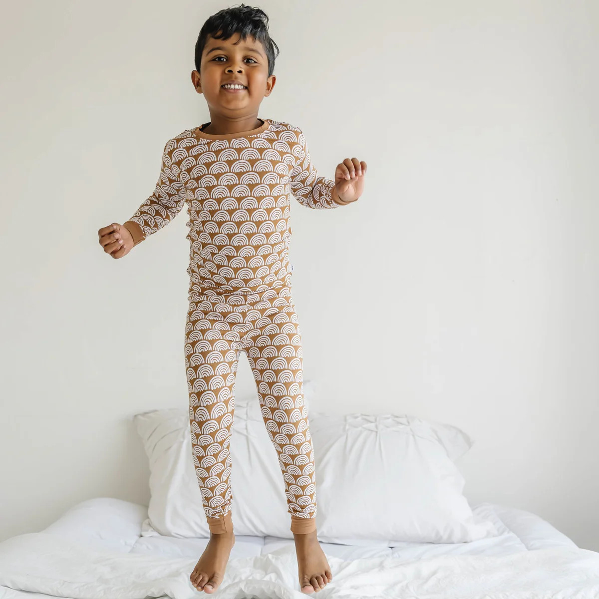 Rust Rainbows Two-Piece Bamboo Viscose Pajama Set | Little Sleepies