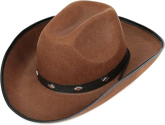 Brown Felt Studded Cowboy Hat for Men and Woman | Western Decor Cowboy Costume Cowboy Outfit Yell... | Amazon (US)