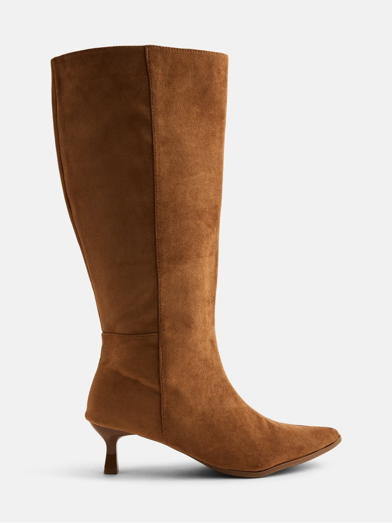 No Boundaries Women\u2019s Kitten Heel Tall Boots | Walmart (US)