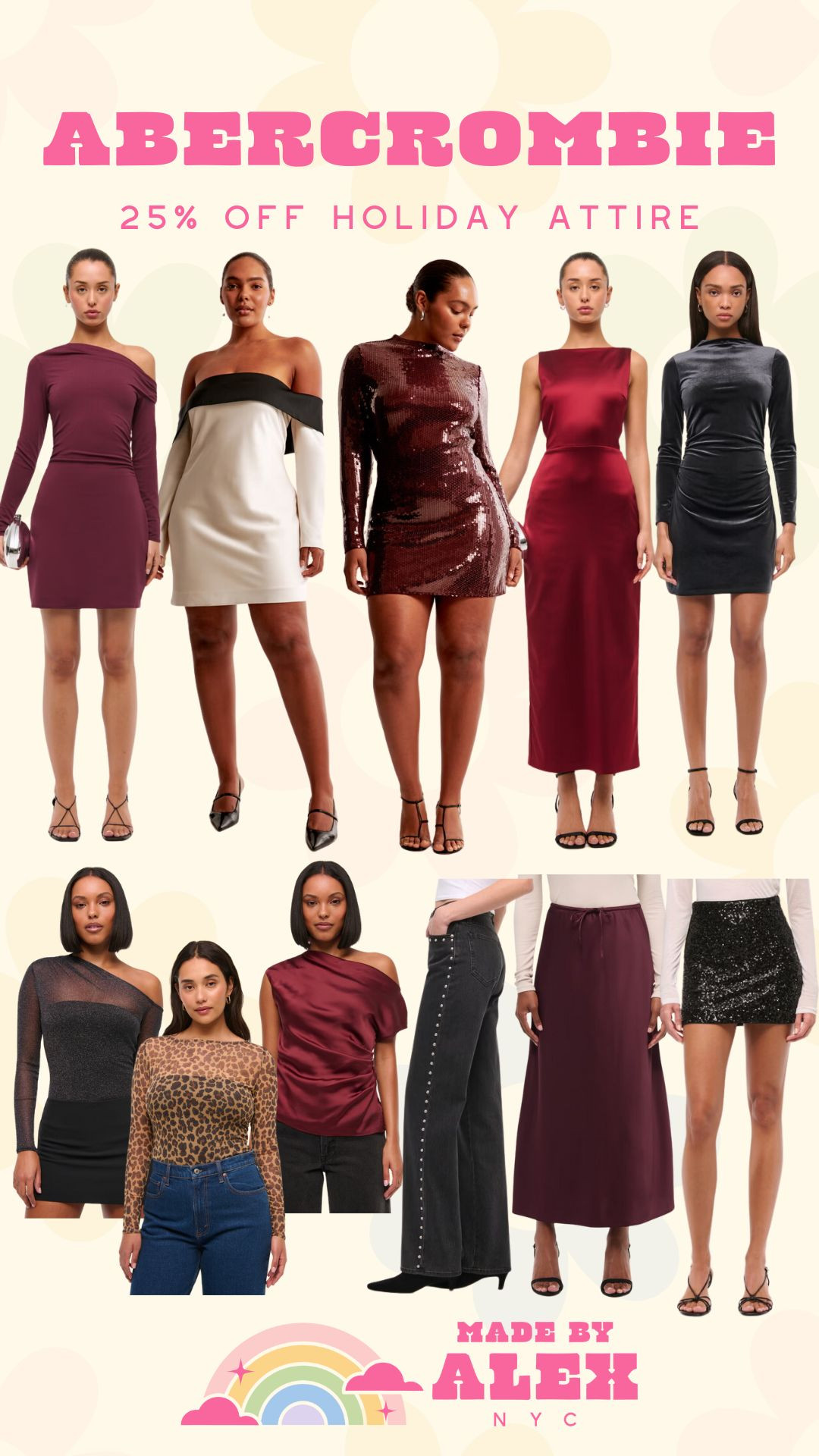 25% off Abercrombie Holiday Attire


christmas party outfit, holiday party outfit, holiday dress, sequin dress, mesh top, satin dress 

 #LTKCyberWeek #LTKHoliday #LTKSeasonal