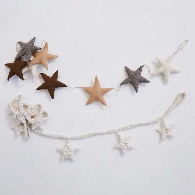 Handmade Cotton Blend Star Garland | Wayfair North America