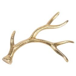 Malcolm Rustic Lodge Gold Brass Deer Antlers Sculpture - Small | Kathy Kuo Home