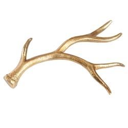 Malcolm Rustic Lodge Gold Brass Deer Antlers Sculpture - Small | Kathy Kuo Home