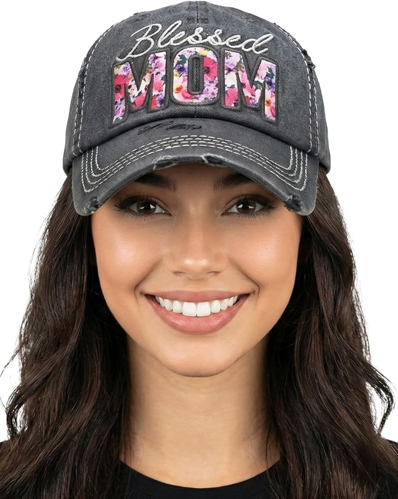 Funky Junque Distressed Vintage Baseball Cap - Embroidered Patch Women's Hat - Holiday, Lifestyle... | Amazon (US)