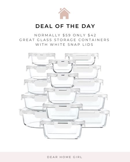 BPA free glass storage containers. These are great for keeping your home safe while also stylish!  I love the white snap lids!  storage containers, leftovers, food storage, lunchbox, meal prep, Amazon home , Amazon prime #Amazon deal Amazon Deal of the Day,  Amazon finds

#LTKhome #LTKsalealert #LTKHoliday