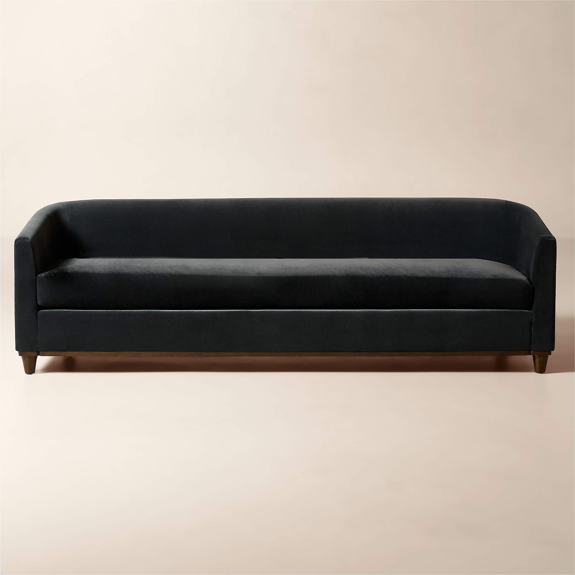 Galerie 100" Dark Blue Velvet Sofa by Todd Snyder | CB2 | CB2