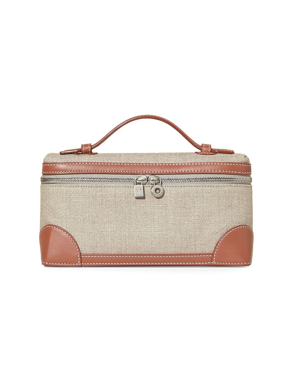 Linen & Leather Top Handle Bag | Saks Fifth Avenue