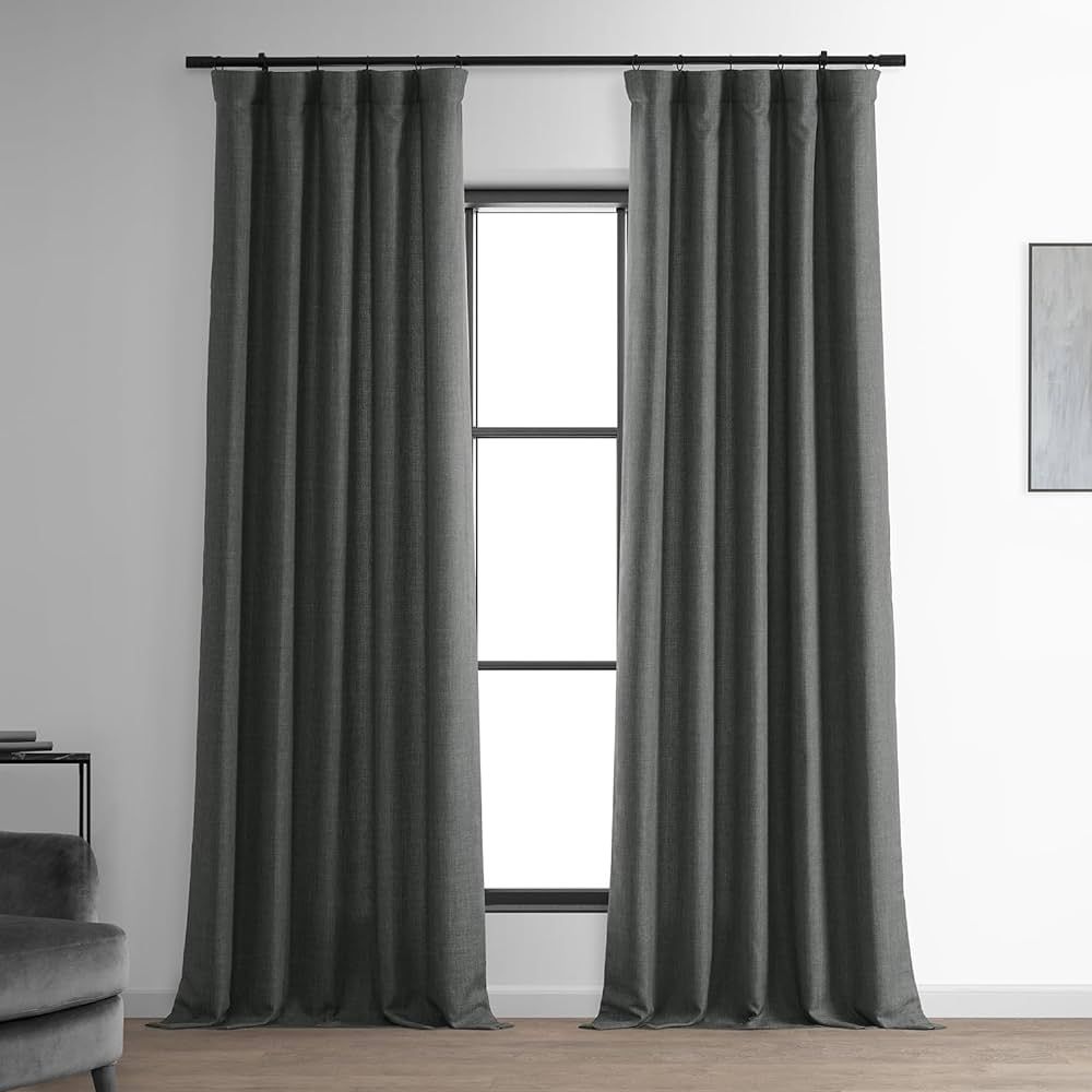 HPD Half Price Drapes Italian Faux Linen Curtains 96 Inches Long Room Darkening Curtains for Bedr... | Amazon (US)
