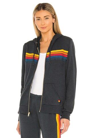 Aviator Nation 5 Stripe Hoodie in Charcoal from Revolve.com | Revolve Clothing (Global)