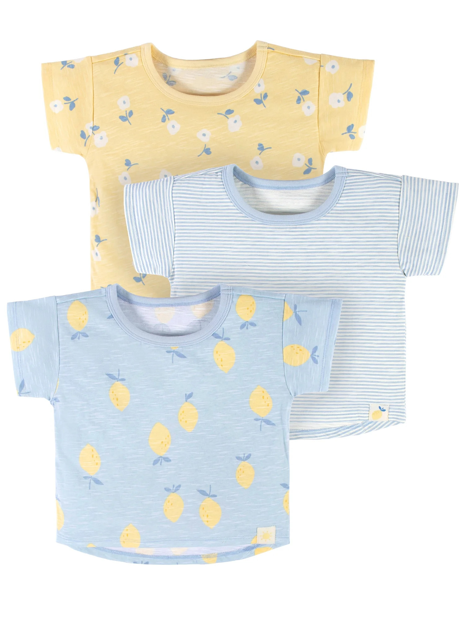 Modern Moments by Gerber Baby & Toddler Girls Short Sleeve Ribbed Tee, 3-Pack, (12M - 5T) | Walmart (US)