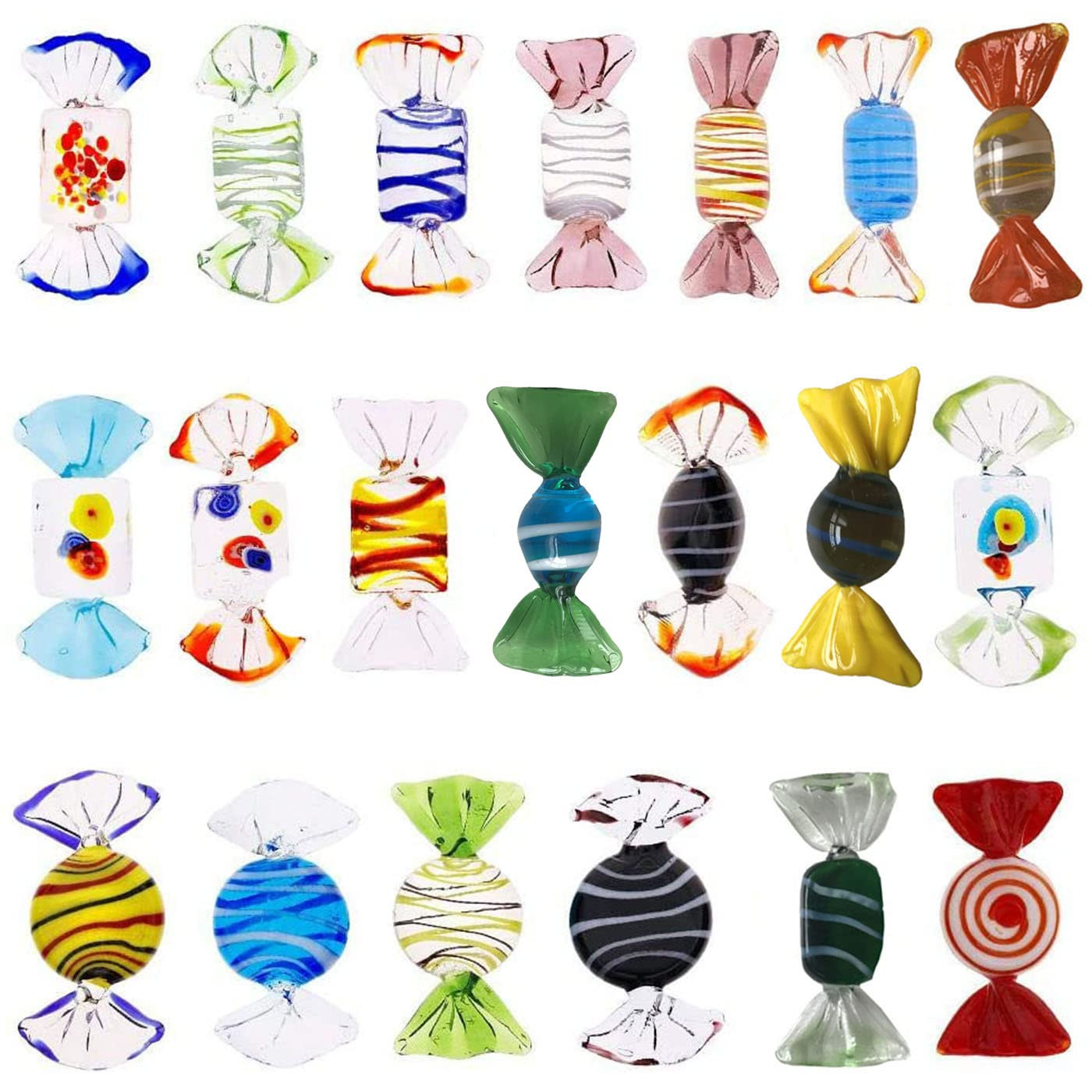 Iceyon 20pcs Glass Candy Ornament Vintage Sweets Candy for Home Party Wedding Christmas Festival ... | Amazon (US)