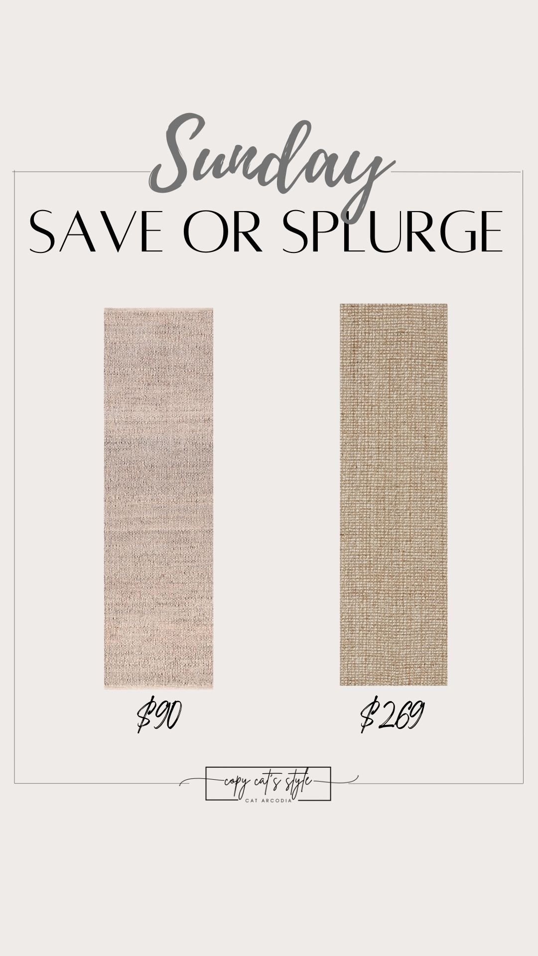 The perfect jute rug runner for half the cost!  Save or splurge on rugs. 

#LTKFindsUnder100 #LTKHome #LTKSaleAlert