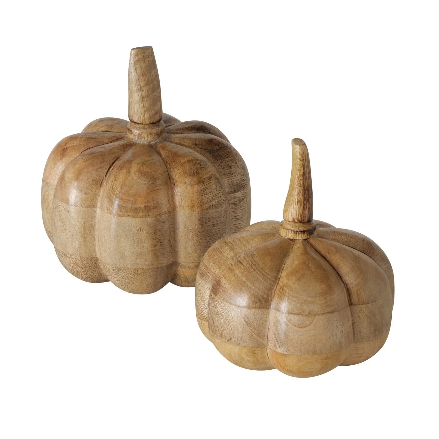 Farmer's Market Pumpkin Figurines, Set of 2, Handcrafted,  Solid Wood, Natural Mango Wood, 4 and ... | Walmart (US)