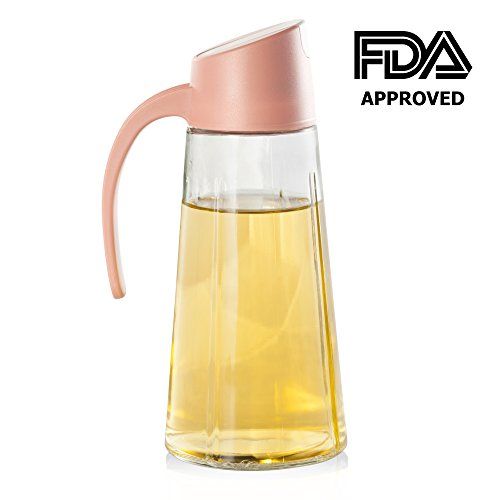 Olive Oil Dispenser Bottle, Vinegar Dispensing Cruets, 17 Oz Condiment Oil Glass Bottle, Pink | Amazon (US)