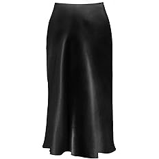 Keasmto Leopard Skirt for Women Midi Length High Waist Silk Satin Elasticized Cheetah Casual Ladi... | Amazon (US)