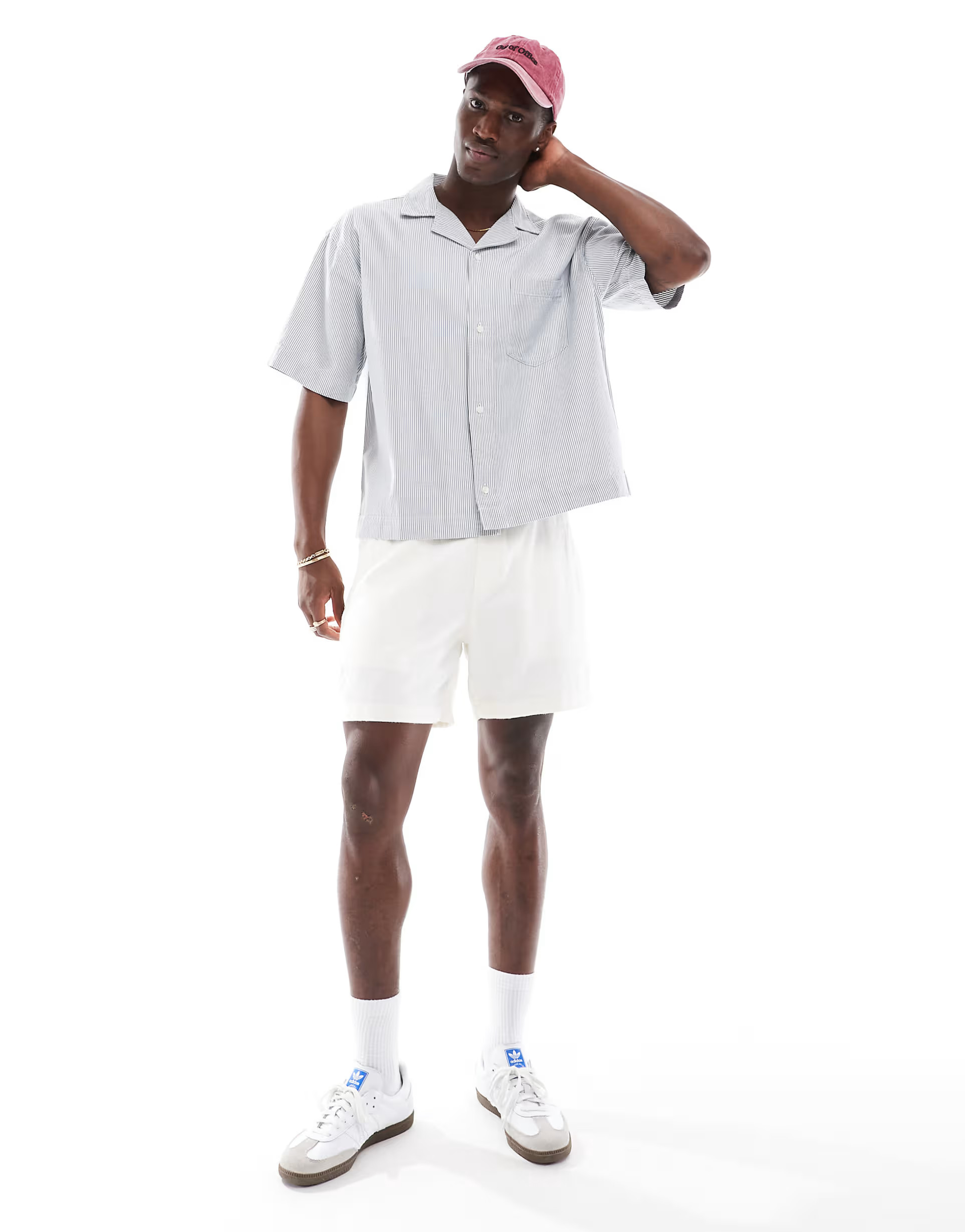 Abercrombie & Fitch 6inch pull on drawstring linen shorts in white | ASOS (Global)