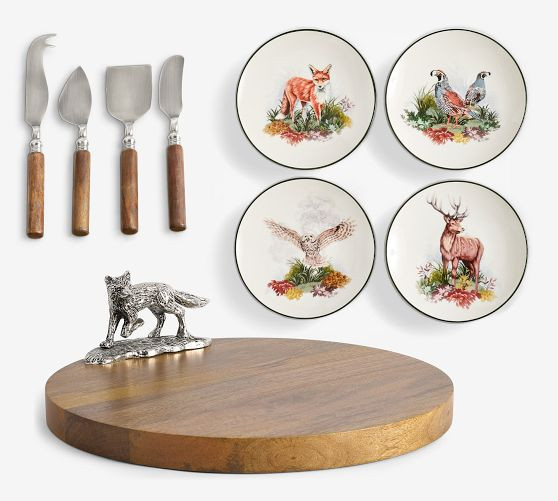 Fantastical Forest Stoneware Appetizer Plates - Mixed Set of 4 | Pottery Barn (US)
