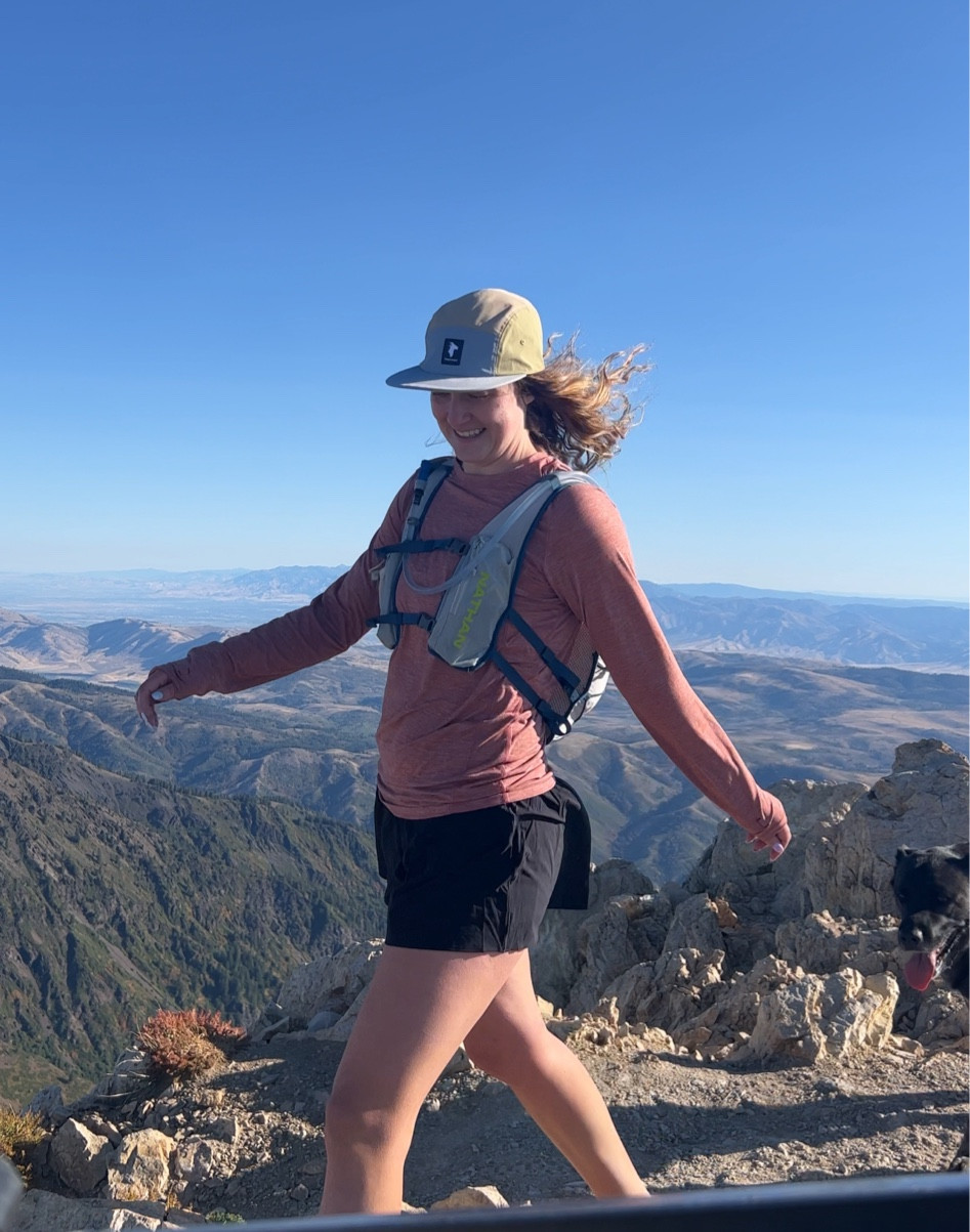 Mountain summit trail run with my dog! All gear and necessities linked. It was a COLD morning! Probably should have had one more layer or leggings but it worked out because I was warm at the end! #trailrunning #hiking

#LTKFitness