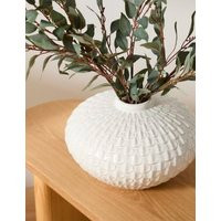 M&S Collection Medium Scalloped Textured Vase - White | Marks and Spencer AU/NZ