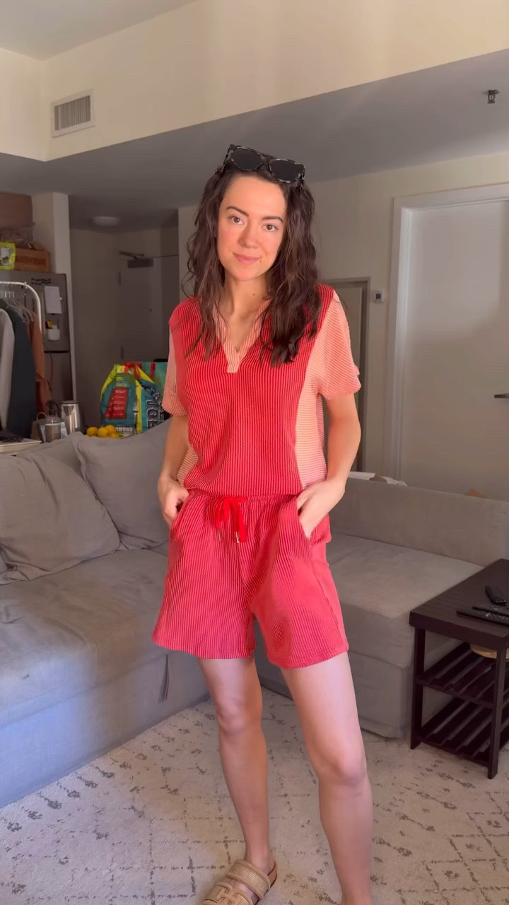 Still manifesting warmer weather in this cute two piece set which features a color-block V-neck T-shirt and elastic-waist, wide-leg shorts with two pockets for a relaxed fit. ☀️😎 

Crafted from 60% cotton, 35% polyester, and 5% spandex, this set is soft, stretchy, lightweight, and comfortable. Ideal for daily wear, outdoor outings, beach trips, vacations, or as sleepwear. Wear together or mix and match with your wardrobe.
.
.
.
#WomensFashion #SummerStyle #TwoPieceSet #CasualWear #TravelChic #amazonmusthaves #amazonfavorites #amazoninfluencer #discoverunder5k #trendy #petite #ltk #founditonamazon @akewei_official 

What I share: over 30 style, casual style, fall outfit, work wear, clean girl aesthetic, minimalist, fall capsule, casual style, matching sets, sneakers, mini vlogs, target hauls, leopard, winter trends, barrel jeans, fall shoes, new arrivals, Amazon fall outfits, winter coats, petite styles, dog mom, cool mom, millennial looks, affiliate link, women’s summer set, casual summer outfit, comfortable two-piece, stylish loungewear, versatile fashion.

#LTKPetite #LTKWatchNow #LTKSeasonal