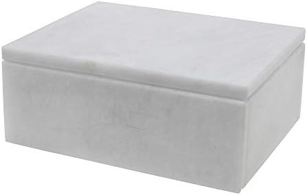 Rectangular Marble Keepsake Box - Hand Carved, Polished Jewelry Box With Non-Slip Rubber Pads - L... | Amazon (US)