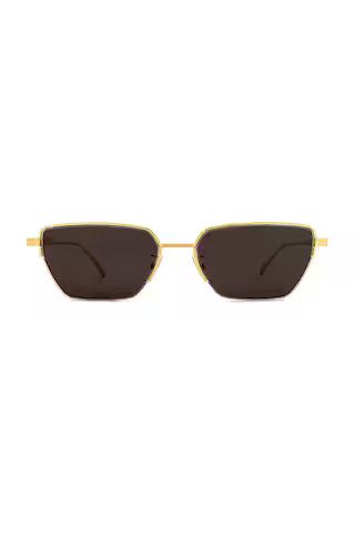 Bottega Veneta Light Ribbon Narrow Half Rim in Shiny Gold & Grey from Revolve.com | Revolve Clothing (Global)