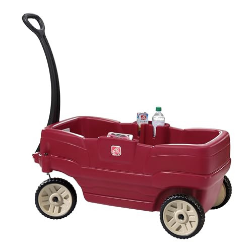 Step2 Neighborhood Wagon, Kids Ride On Toy, Stroller Substitute, Includes Seat Belts, Made of Durable Plastic, Max Weight 75 lbs., For Toddlers 1.5-5 Years Old, Red | Amazon (US)