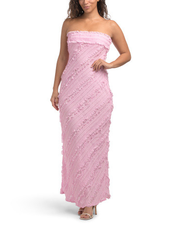 Strapless Ruffled Maxi Dress | Marshalls