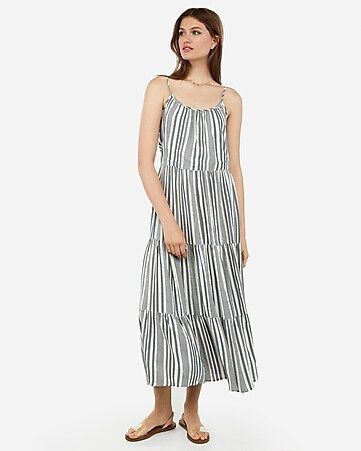 striped tiered maxi dress | Express