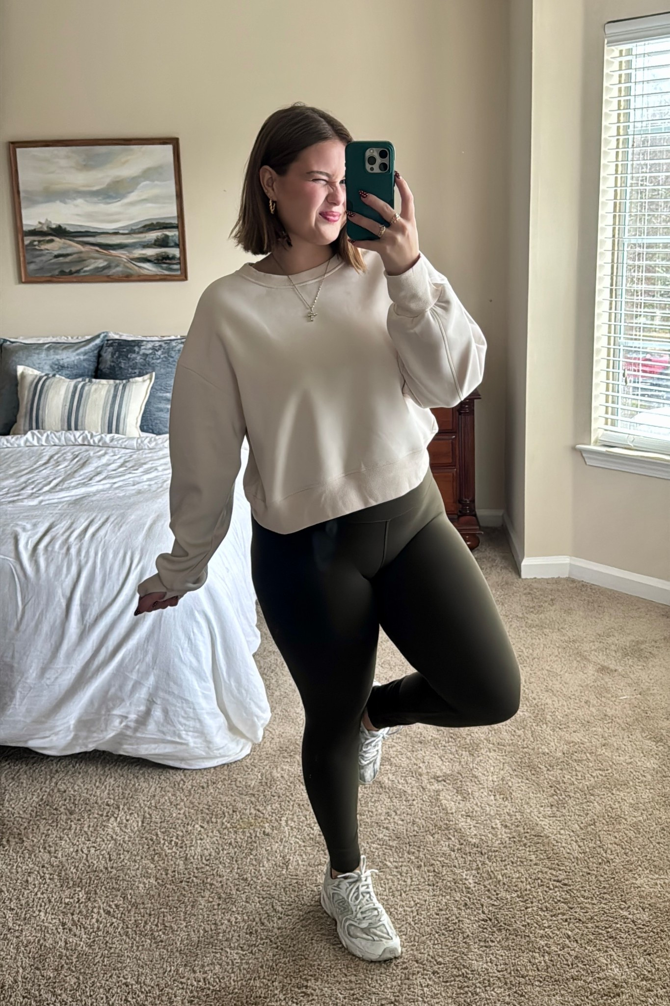 Top: L ivory
Bottoms: S green
Colorfulkoala pullover with thumb holes, Amazon finds, Amazon Athleisure, comfy athletic clothes, new balance 530 polka dot, crz yoga leggings green

#LTKMidsize #LTKFindsUnder50 #LTKActive