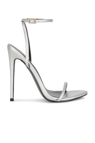 FEMME LA Niche Vegan Leather Sandal in Silver from Revolve.com | Revolve Clothing (Global)