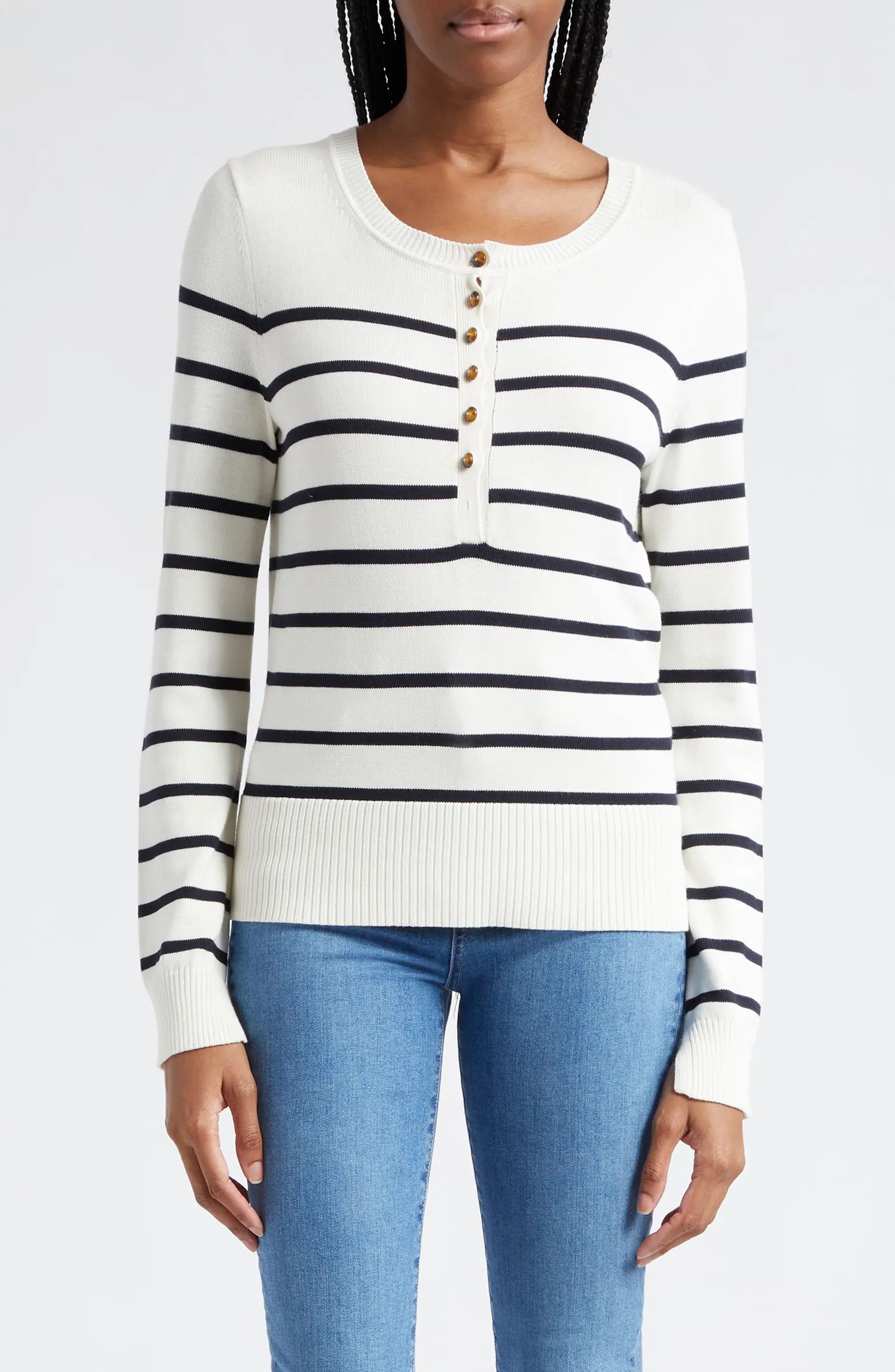 Dianora Stripe Button Sweater | Nordstrom