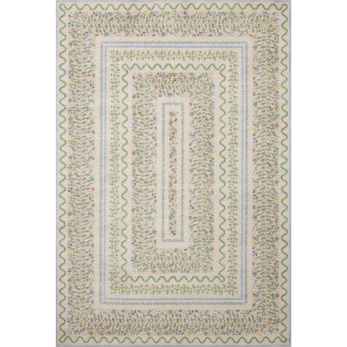 Rifle Paper Company x Loloi Orchard Ivory / Multi Machine Washable Area Rug | Wayfair North America