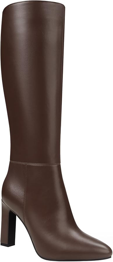 Knee High Boots for Women - Long Elastic Faux Leather Tall Boots for Women Mid Block Heel Pointed... | Amazon (US)