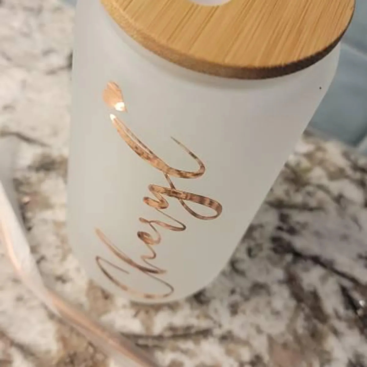 Gift for Best Friend, Bridesmaid Gifts, Customized Frosted Glass Tumbler, Bamboo Lid Coffee Cup, ... | Etsy (Global)