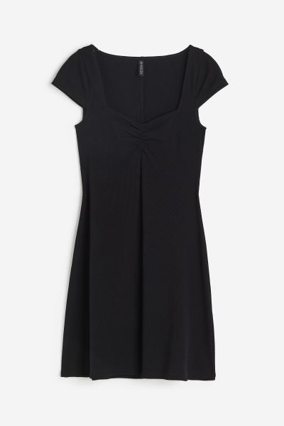 Cap-sleeved Jersey Dress - Black - Ladies | H&M US | H&M (US + CA)