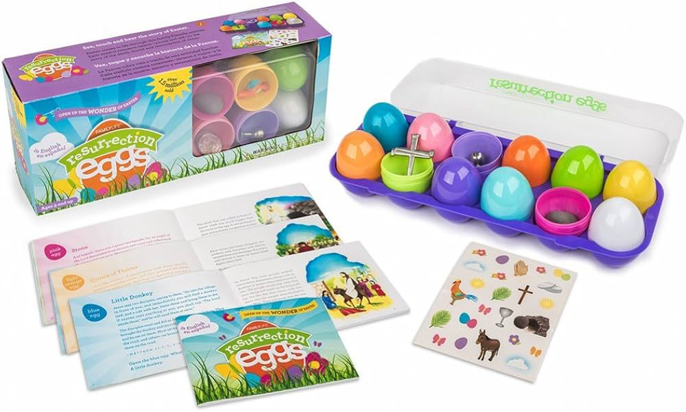 Family Life Resurrection Eggs — 12 Piece Easter Eggs Set with Booklet and Religious Figurines I... | Amazon (US)