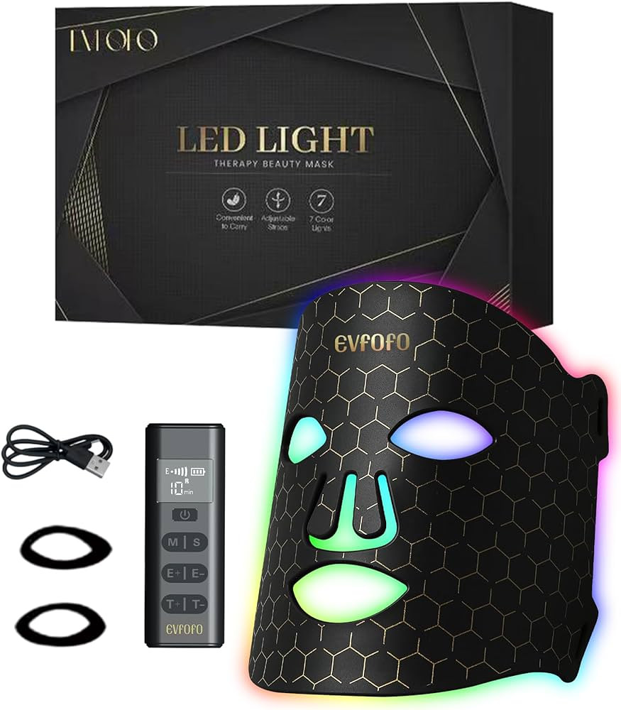 Led Face Mask Light Therapy, Red Light Therapy for Face, 7-1 Colors LED Facial Skin Care Mask, Bl... | Amazon (US)