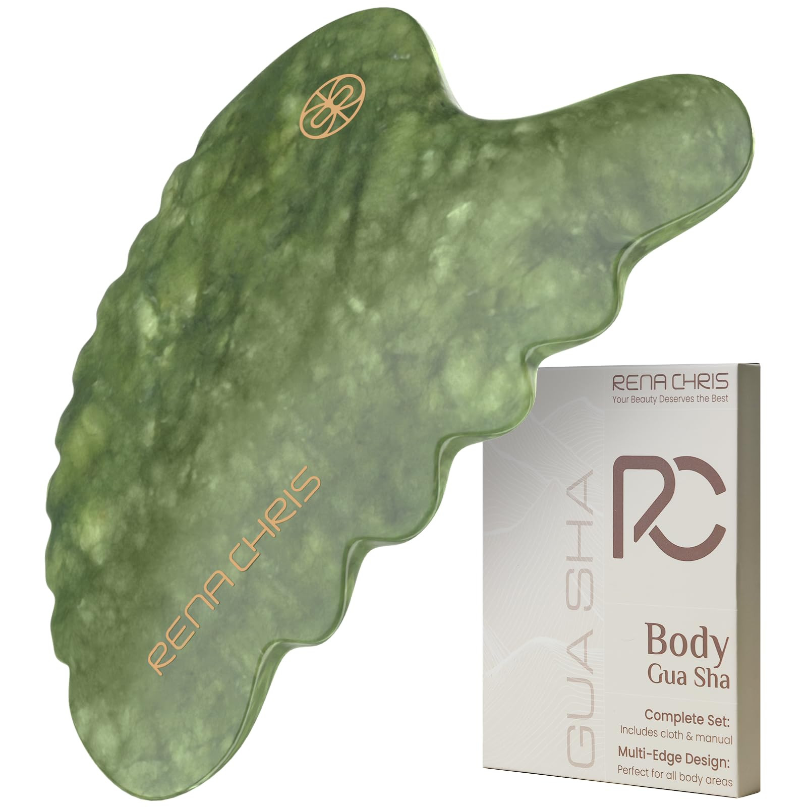 Rena Chris Body Gua Sha Tools, Natural Xiuyan Jade GuaSha Tool, Manual Massage Sticks for Jawline... | Amazon (US)