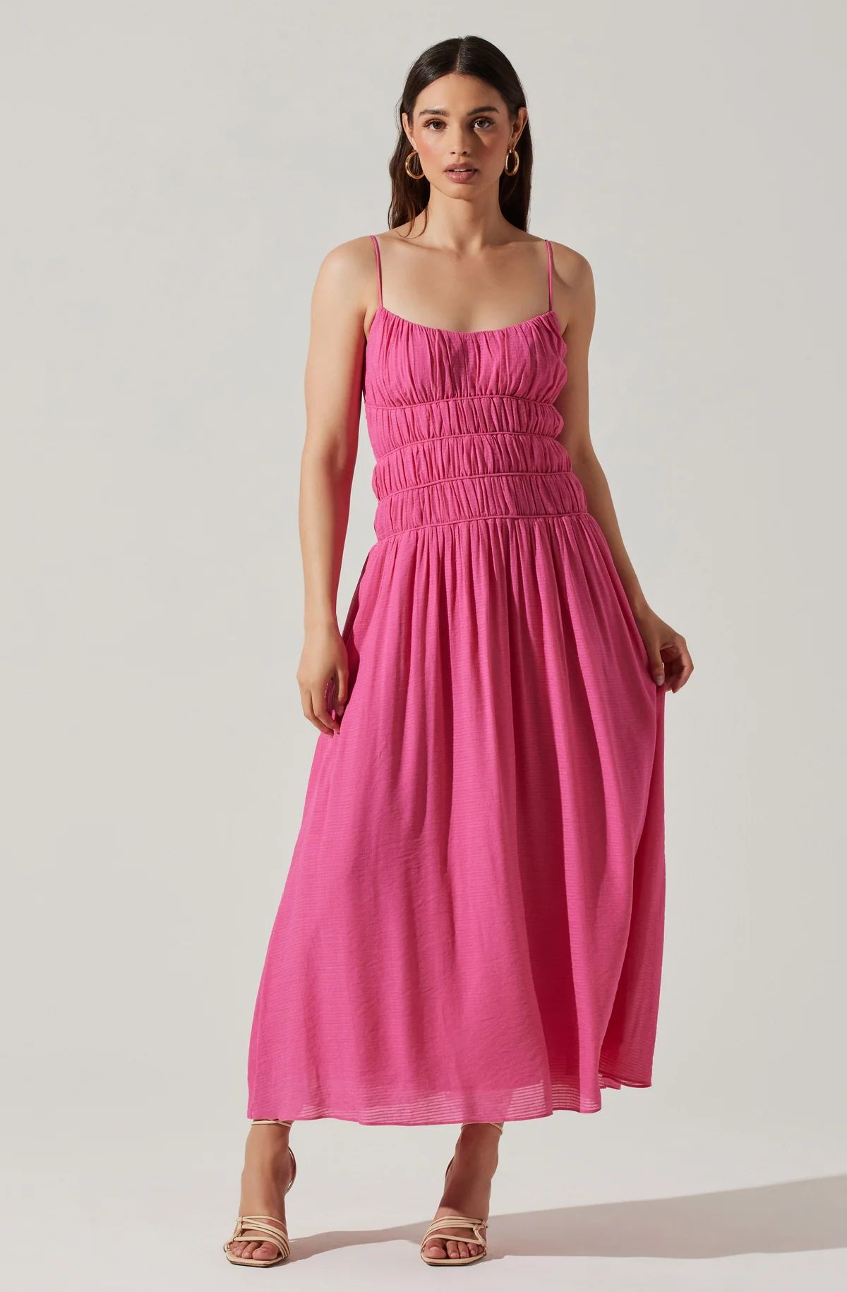 Andrina Smocked Midi Dress | ASTR The Label (US)