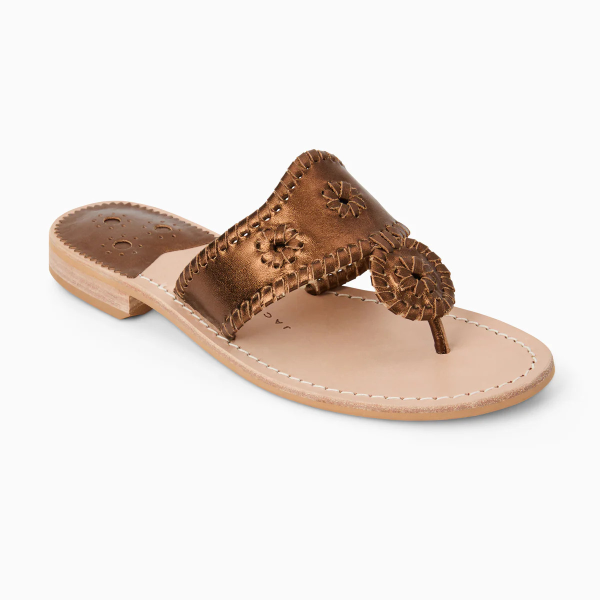 Jack Rogers Jacks Flat Leather Sandal – Bronze | Jack Rogers
